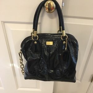 Coach black patent leather satchel